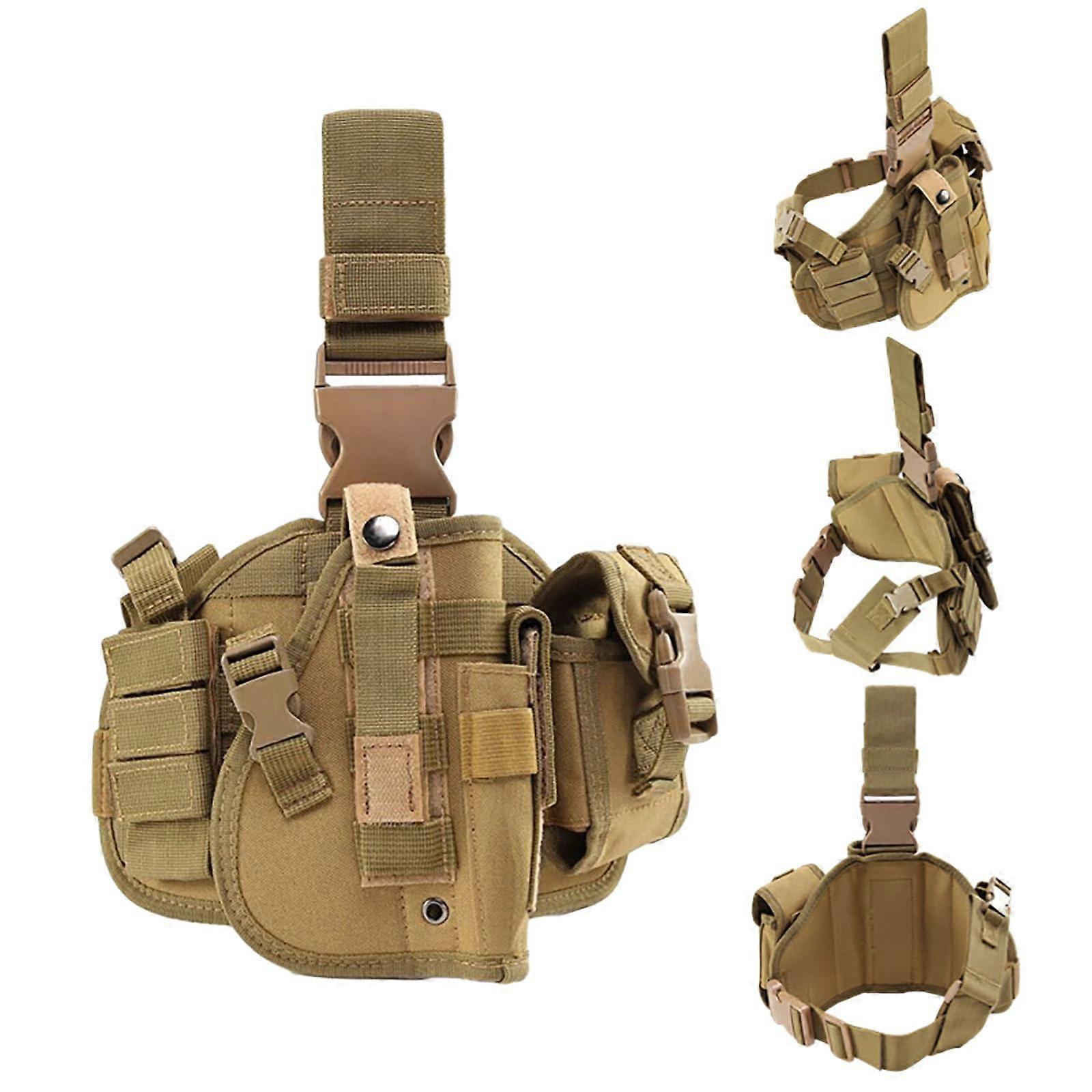 Adjustable Tactical Leg Holster Airsoft Pistol Thigh Holster with Magazine Torch