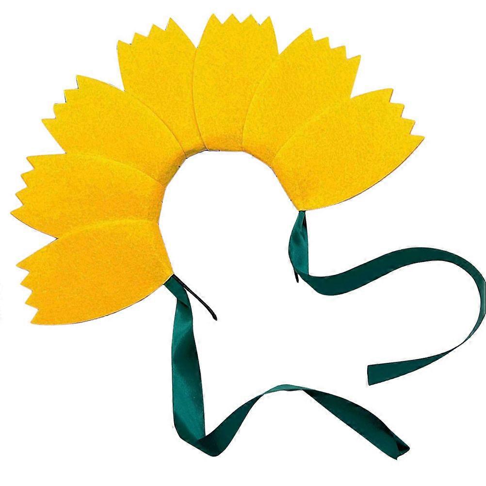 Toddler Flower Headpiece in Yellow with Flower Wreath Design for Special Occasions Made of Non-Woven Fabric 1Pcs