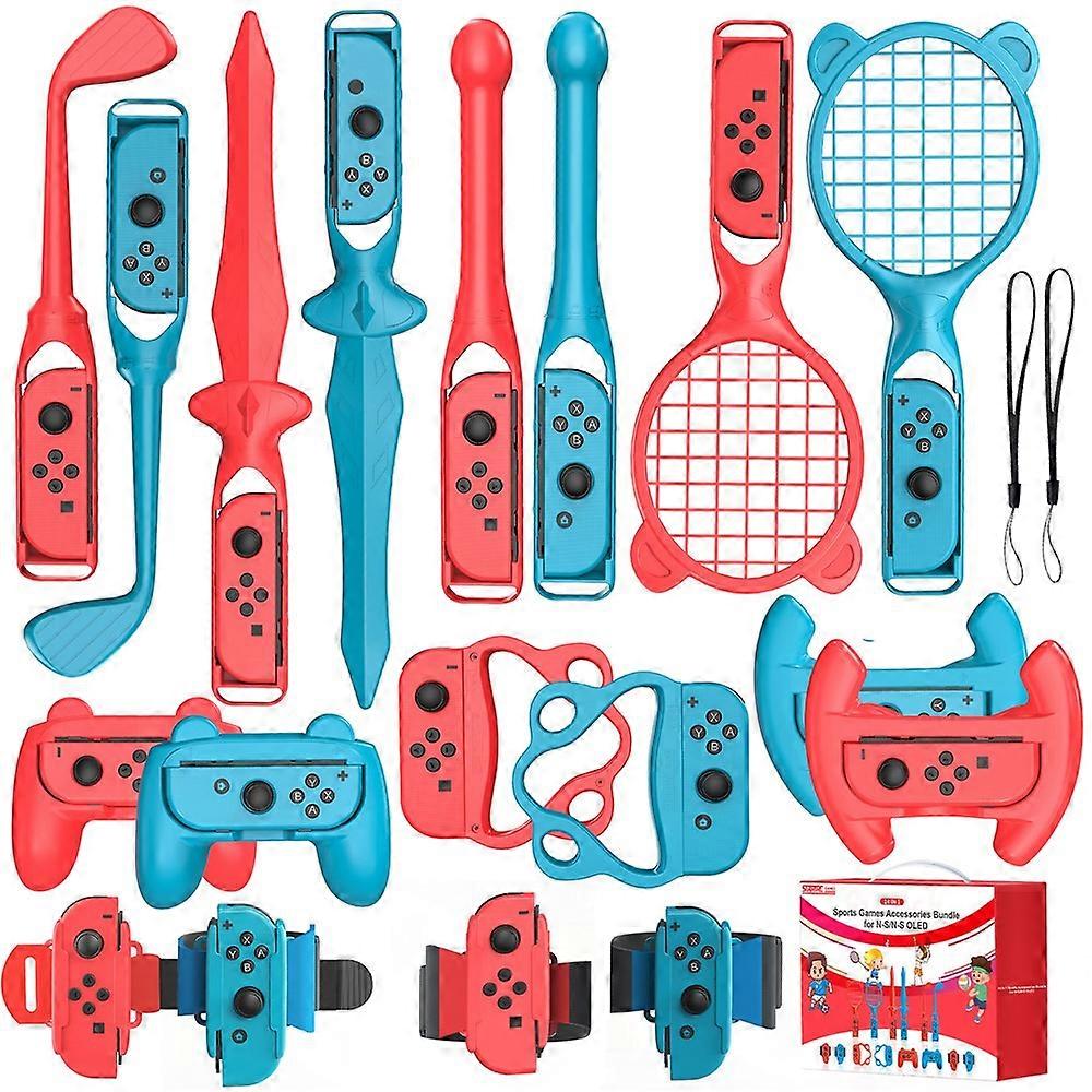 STARTRC GAMES Compatible For Nintendo Switch 2 Sports Accessories Bundle 18 in 1 Family Party Pack Set
