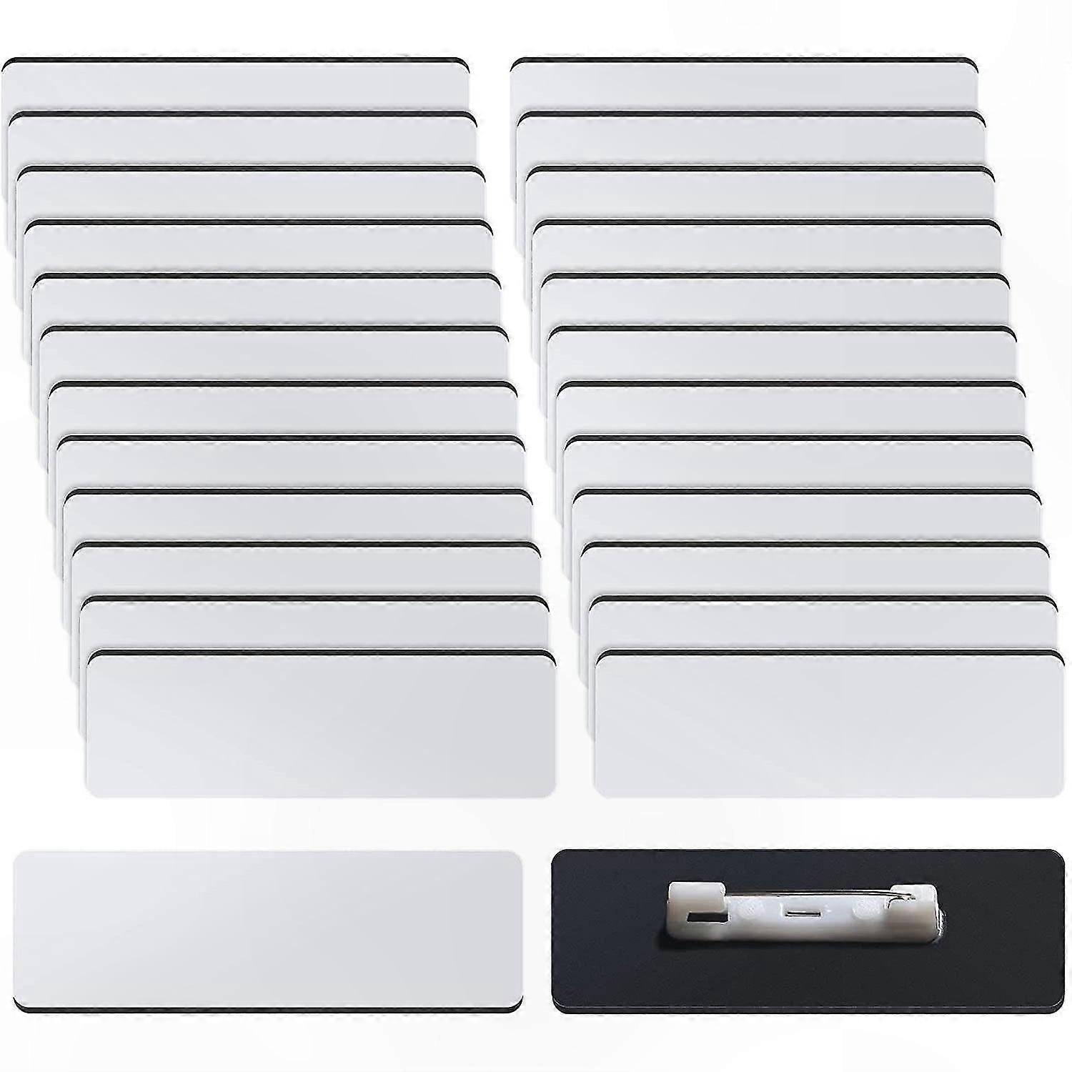 Blank Name Tags with Pins for Office, School, and Events - 16 Pack Customizable ID Badge Holders