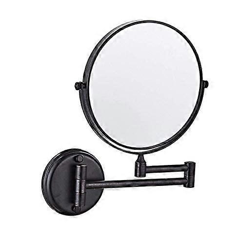 Makeup Mirror, 8 Inch Double Sided Rotating Wall Mirror 3X/1X Magnification, Black