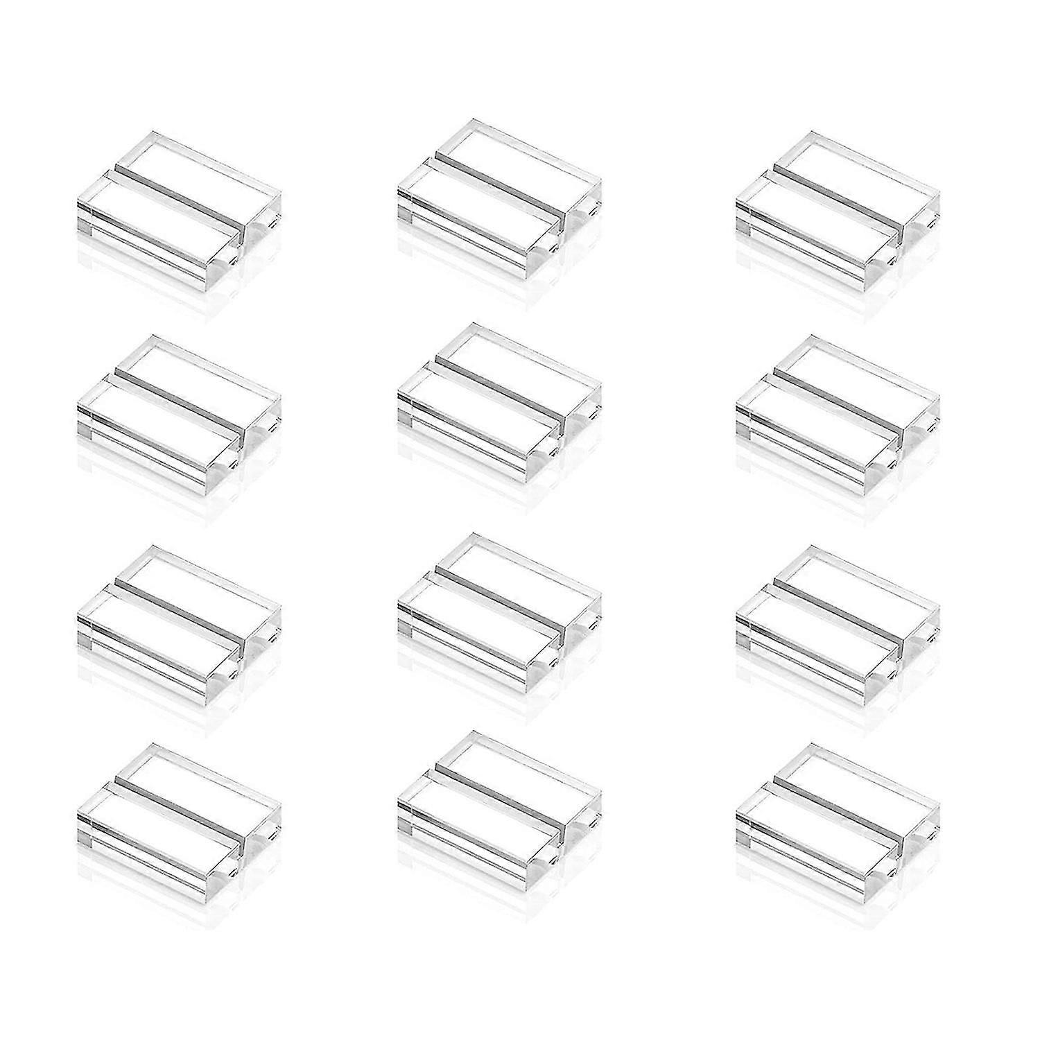 Acrylic Clear Place Card Holders with Card Slot Table Numbers Display Wedding Holders (12 Pieces)