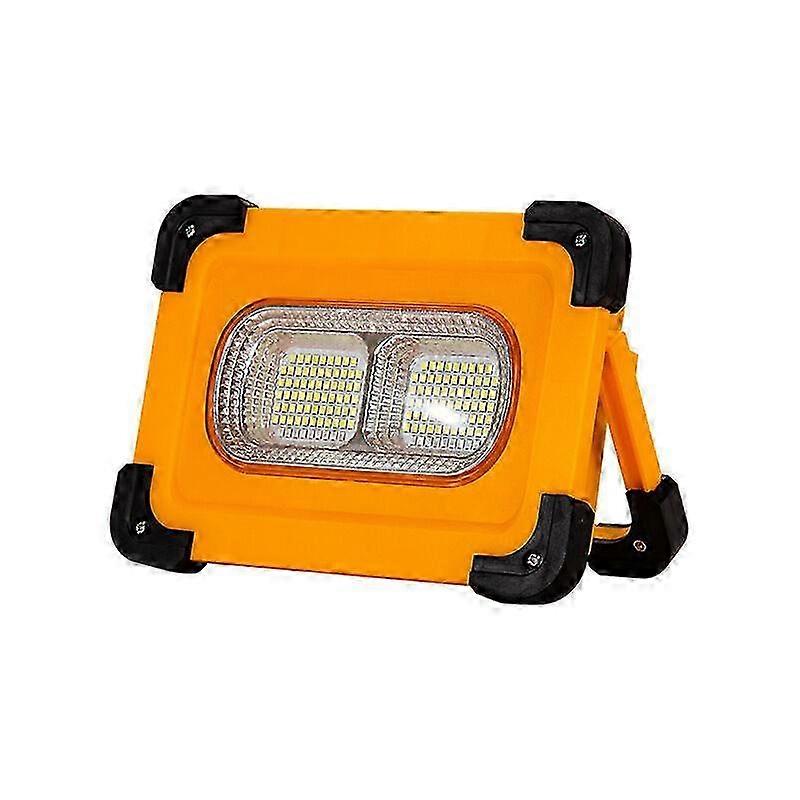 Rechargeable LED Flood Light 80W Work Light Portable Floodlight with Solar Pannea 3 Modes Super Bright Work Light with Battery for Camping, DIY
