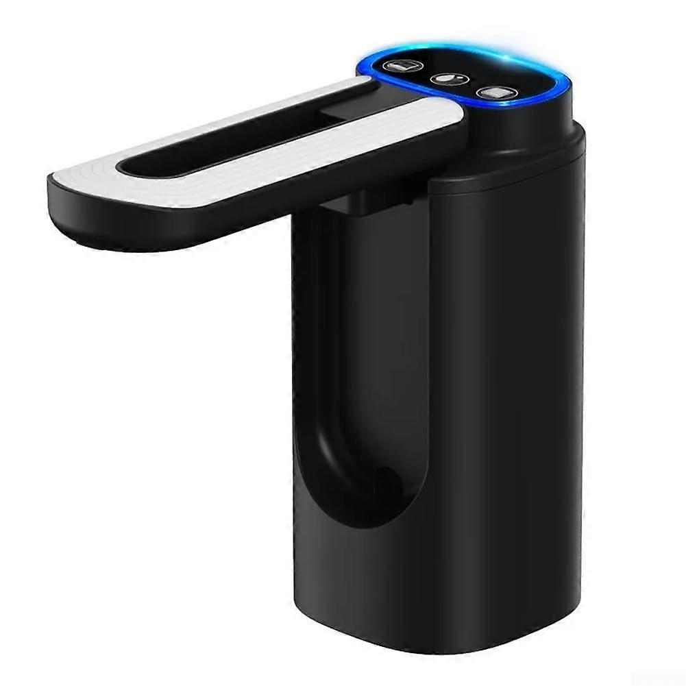 Foldable Electric Water Pump for Bottled Water with Noise Reduction and Battery for Home and Outdoor Activities (Black)
