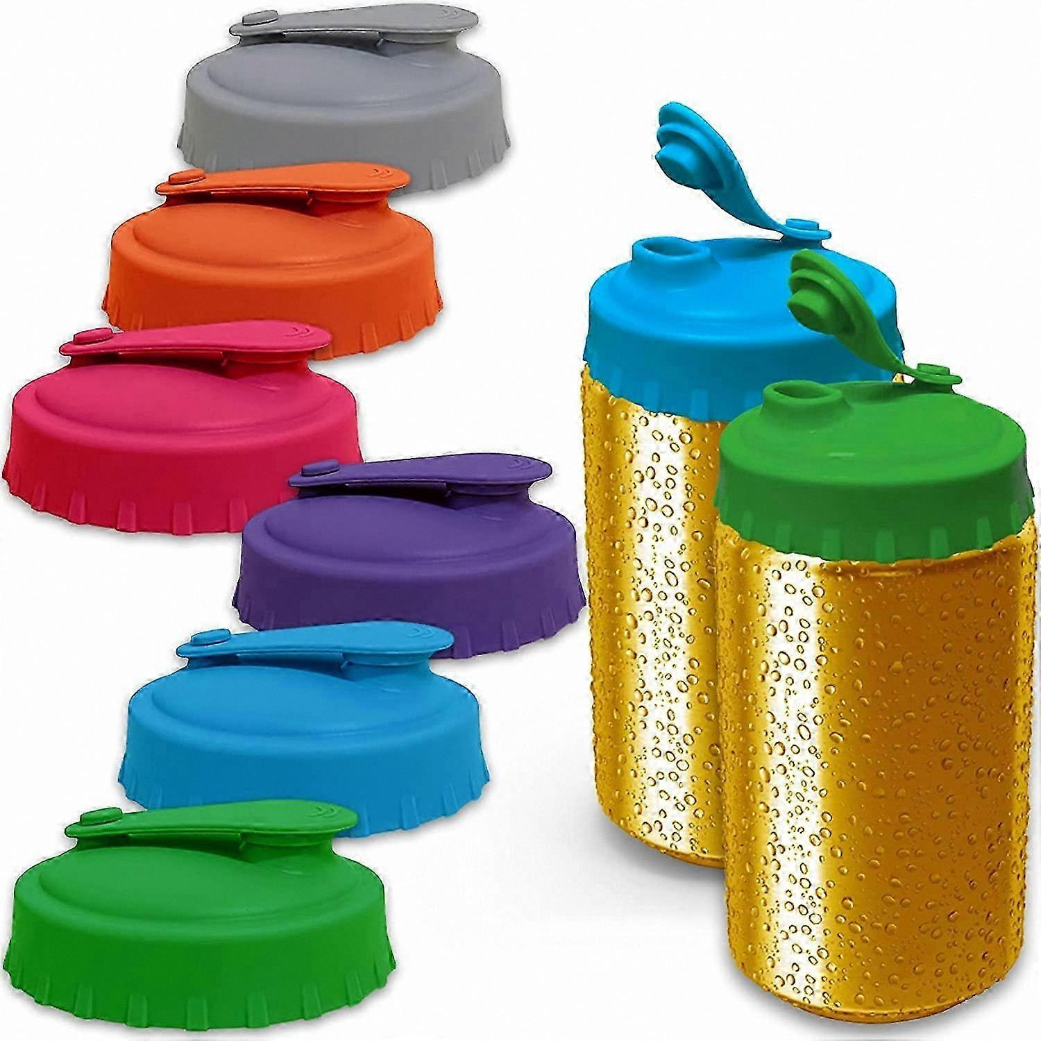 6-Pack BPA-Free Silicone Can Covers for Standard Soda Cans, Reusable Stopper and Protector Set