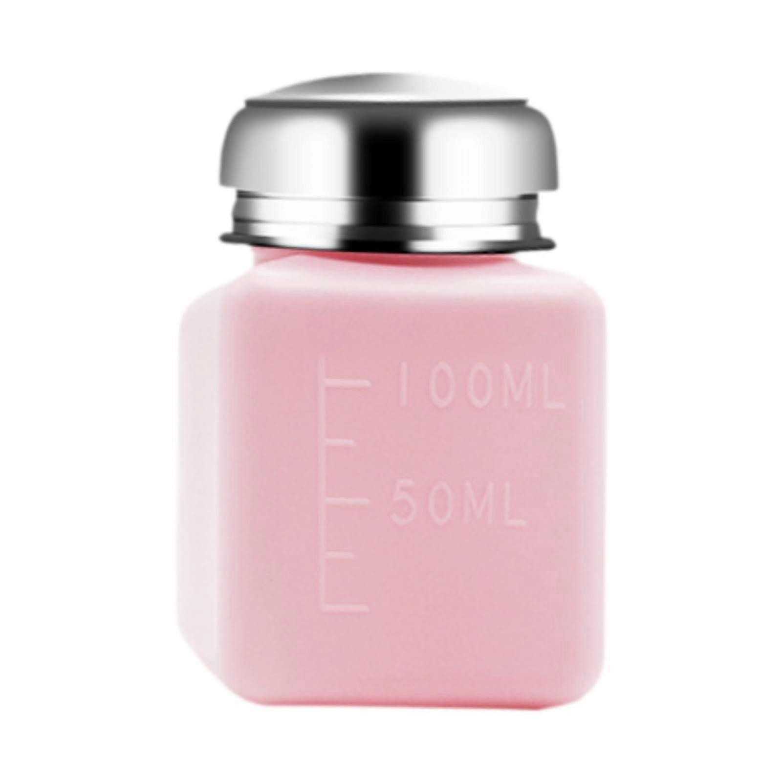 Pump Dispenser Bottle For Lotion, Plastic 100ml Push Down Hand Pump With Flip Cap, Easy Dispense, Pink