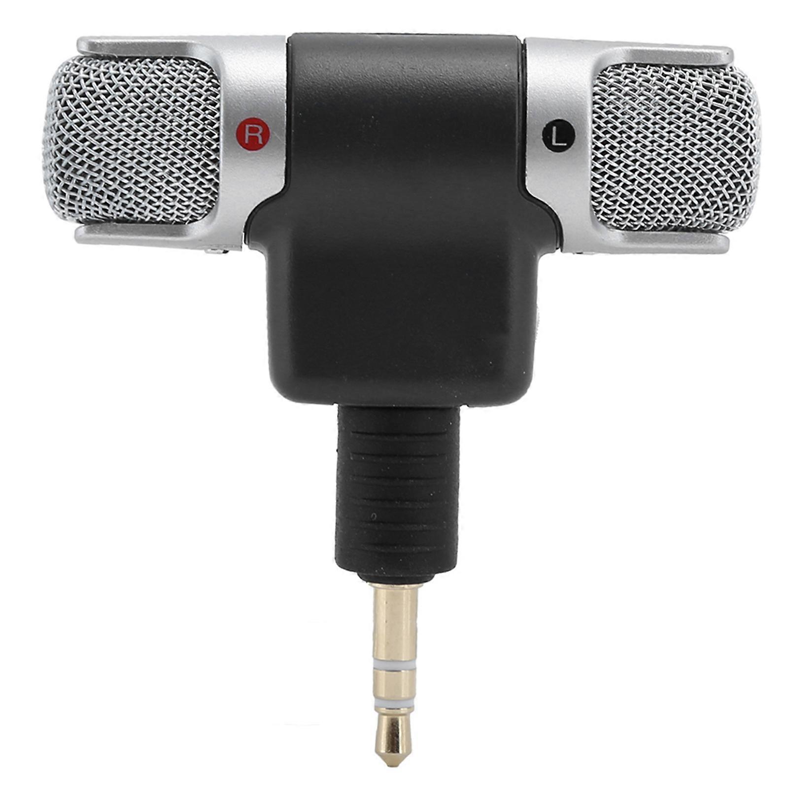 3.5MM Jack Mini Stereo Microphone Dual Channel Wireless Mic for Mobile Phone Tablet