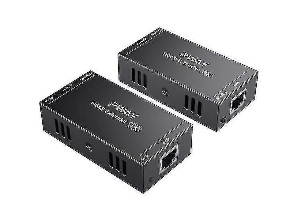 HDMI Extender 50m 1080p Over Cat5e/Cat6 Cable with EDID Learning & Single Power Supply (Black) - PW-HT202P (PoC)