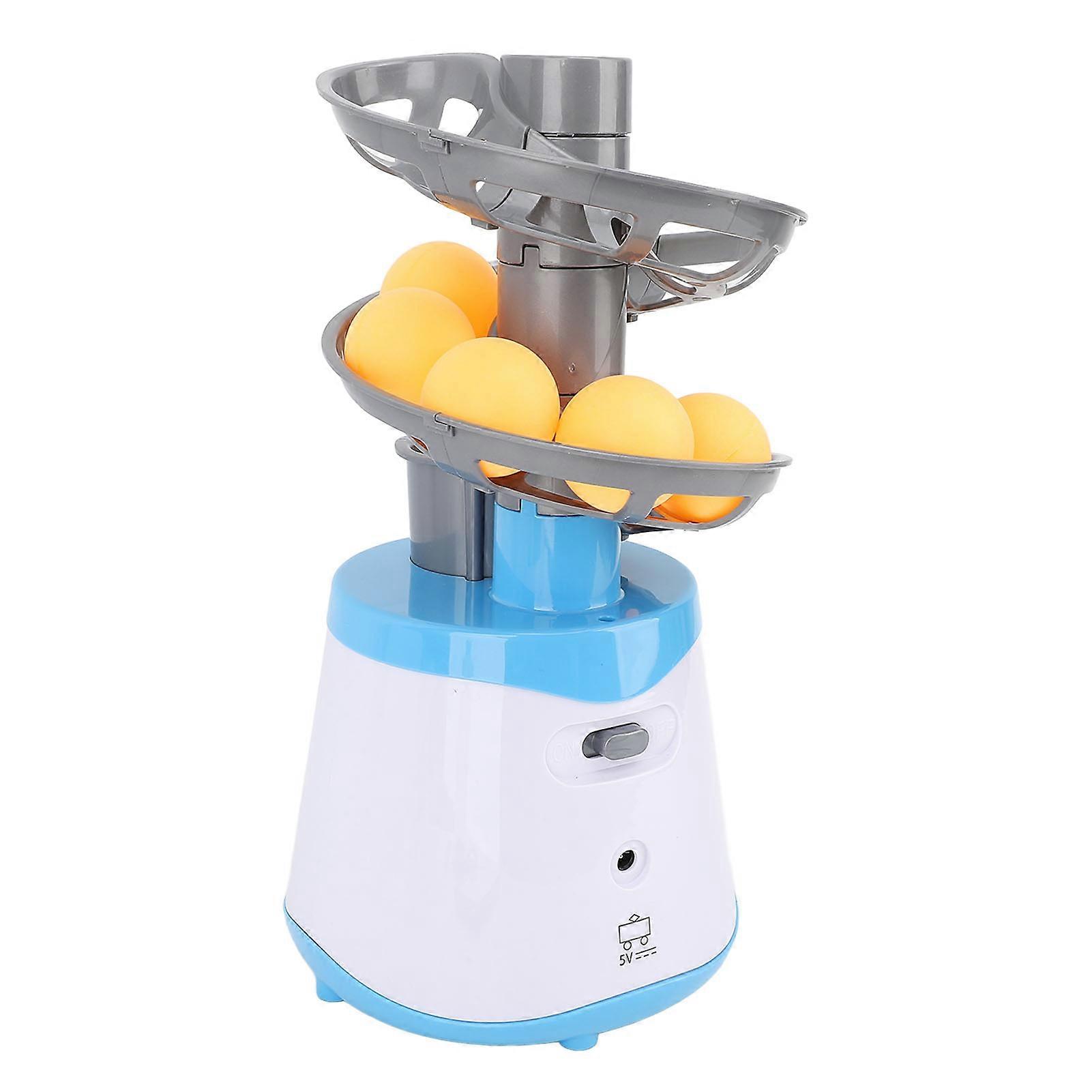 Portable Blue Table Tennis Serve Machine Trainer Robot with 10 Balls