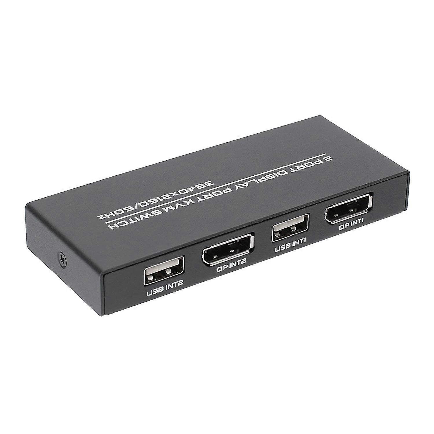 DisplayPort KVM Switch, 4K@60Hz DP USB Switcher for 2 Computer Share Keyboard Mouse Printer and Ult