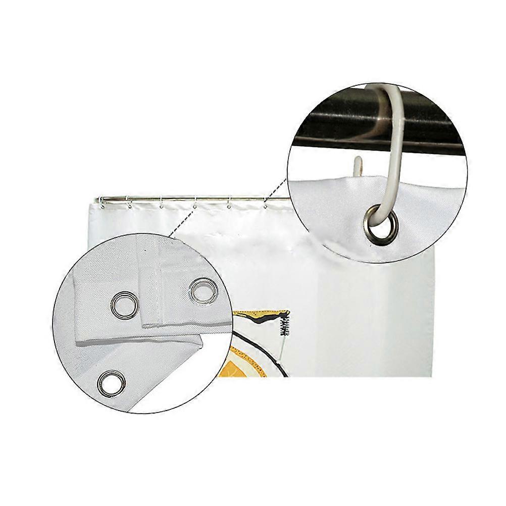 Waterproof Toilet Carpet Set with Bathroom Use Shower Curtain in Yellow Color for 4Set