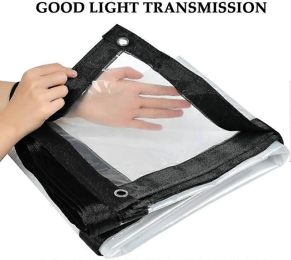 Bâche transparente imperméable et résistante avec œillets