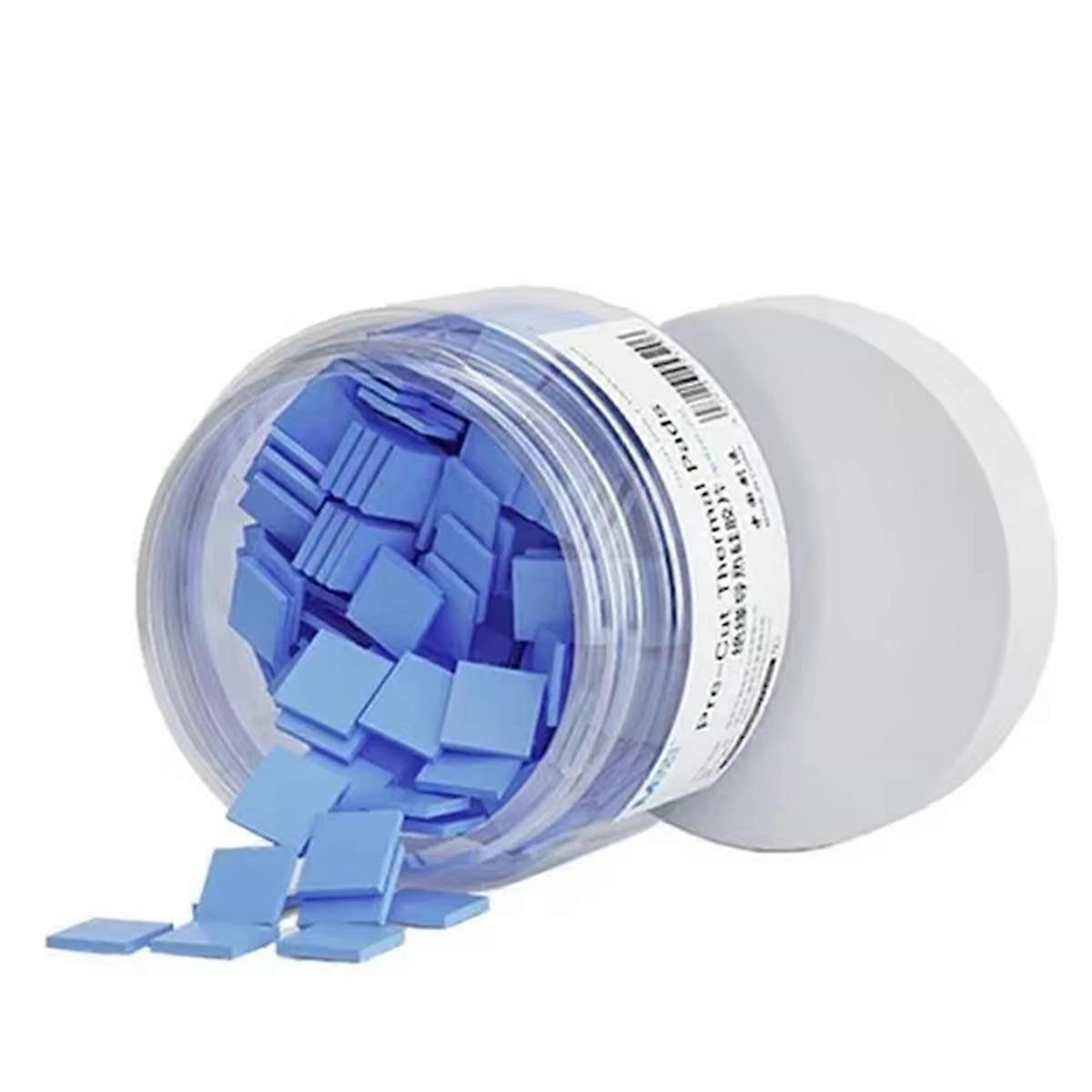 100PCS 12x12mm Blue Grey Thermal Silicone Pad for Mobile Phone Repair Notebook Motherboard CPU Repair Pre Cut Mat