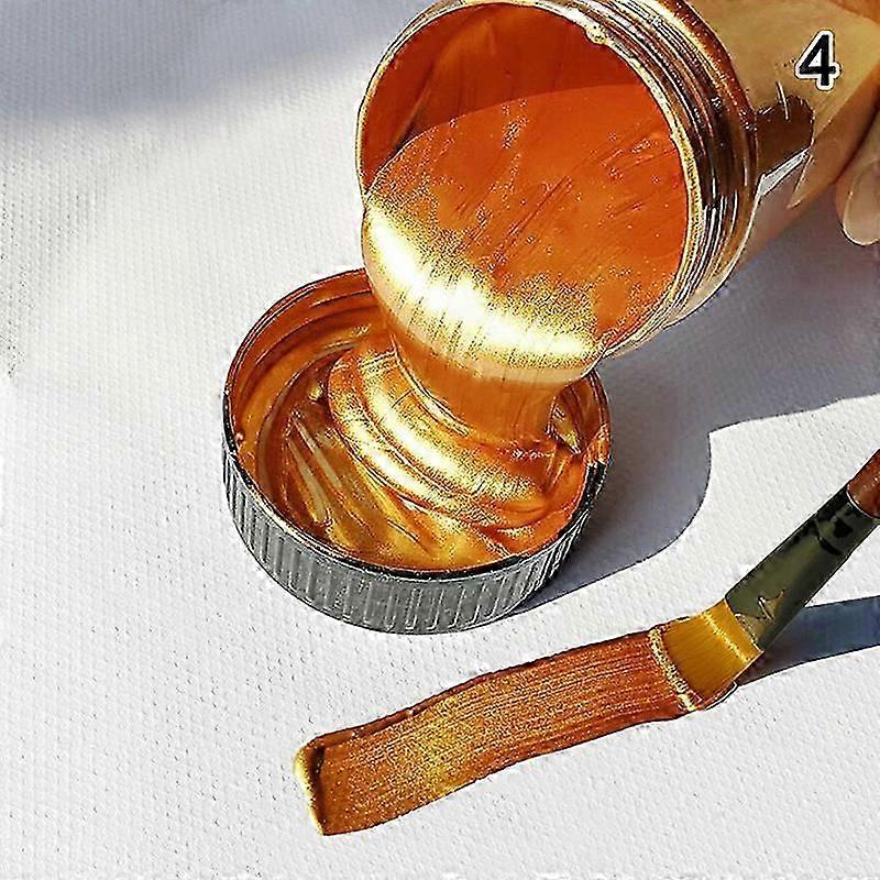 100 ml guldfärg metallisk akrylfärg, vattentät inte blekt för statyfärgning gör-det-själv-handkläder målade graffitipigment