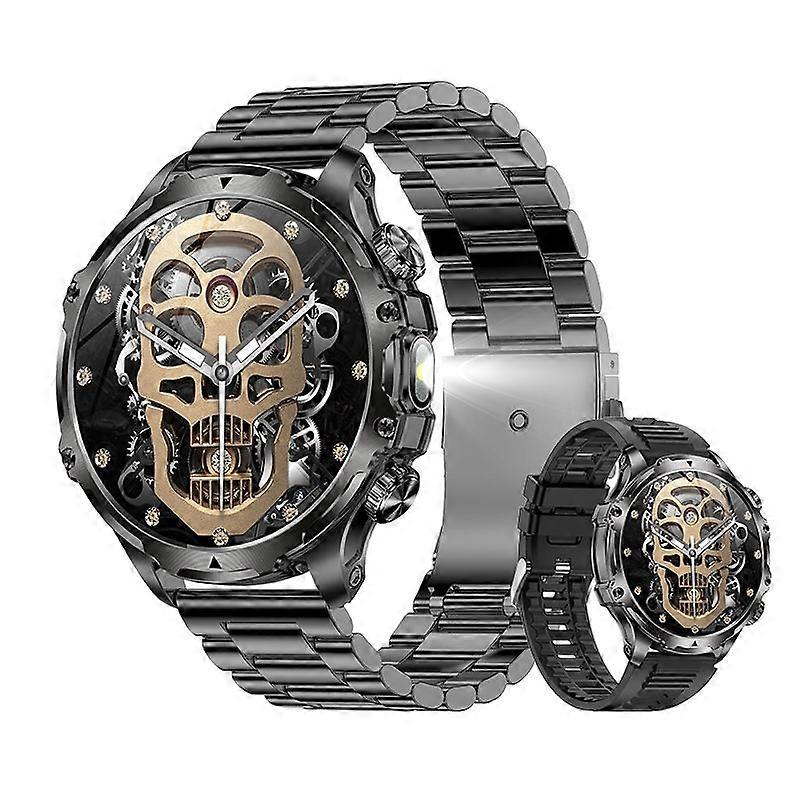 Smartwatch AK75 Flashlight Bluetooth Calling Long Battery Life Outdoor Chronus (Black)