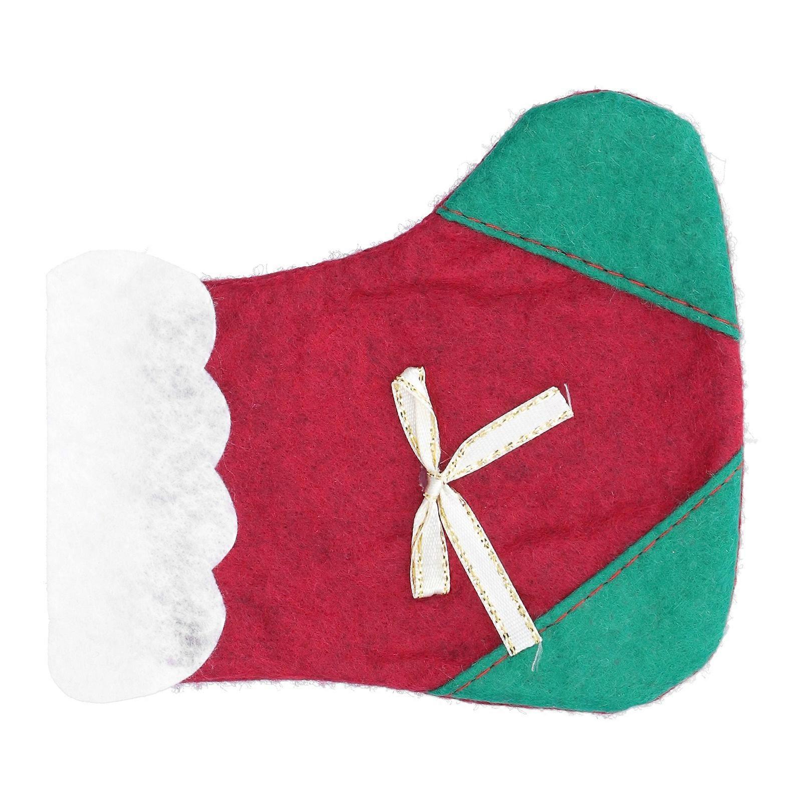 Christmas Table Socks Silverware Holder Red Medium Polyester