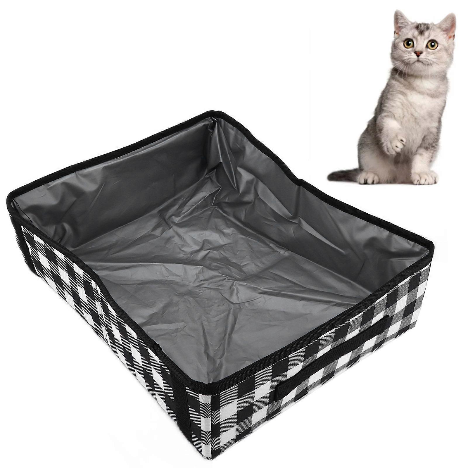 Portable Collapsible Cat Litter Box 41x30x12.5cm Waterproof