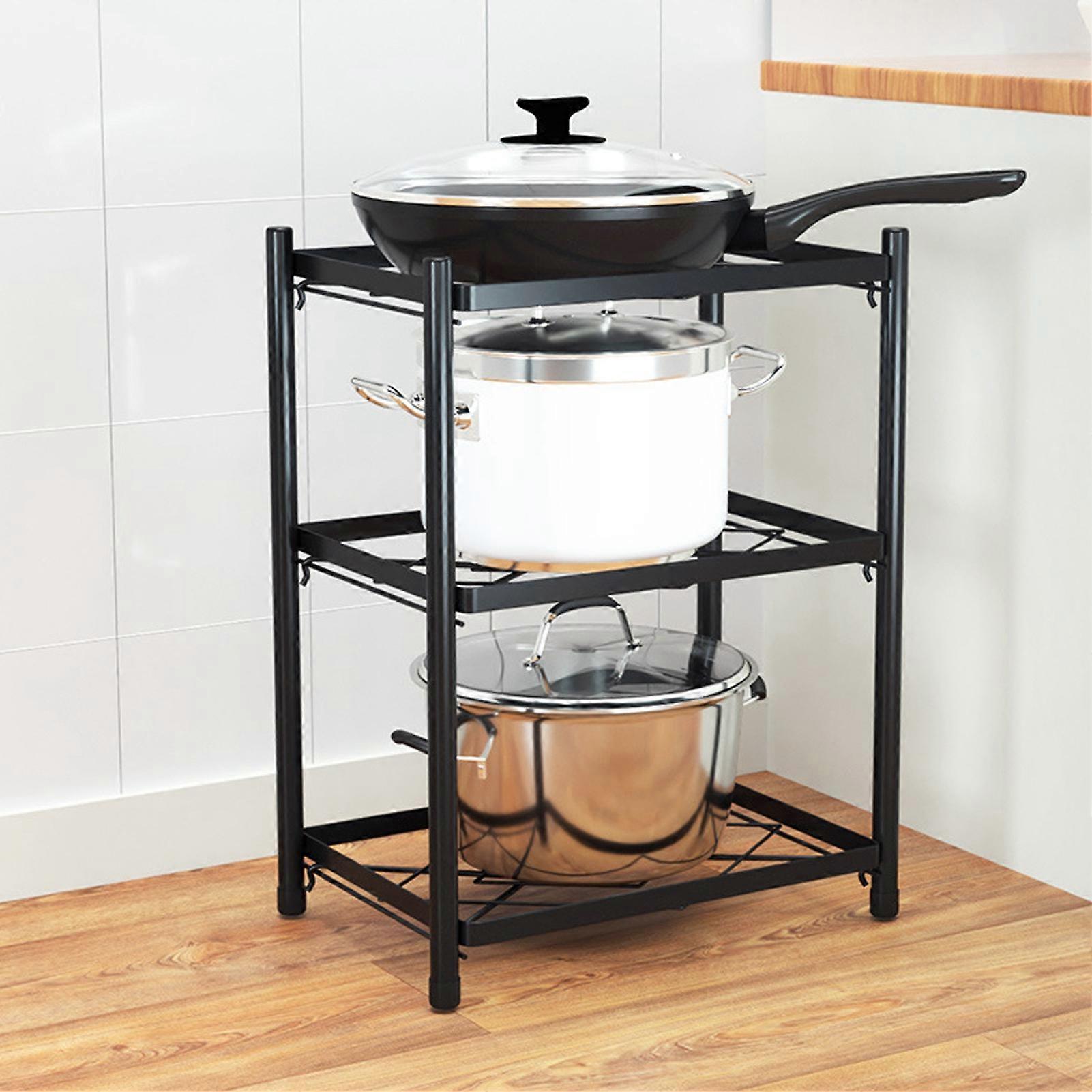 Multi Layer Free Standing Pot Rack 2 Layer Black 38cm x 26.5cm