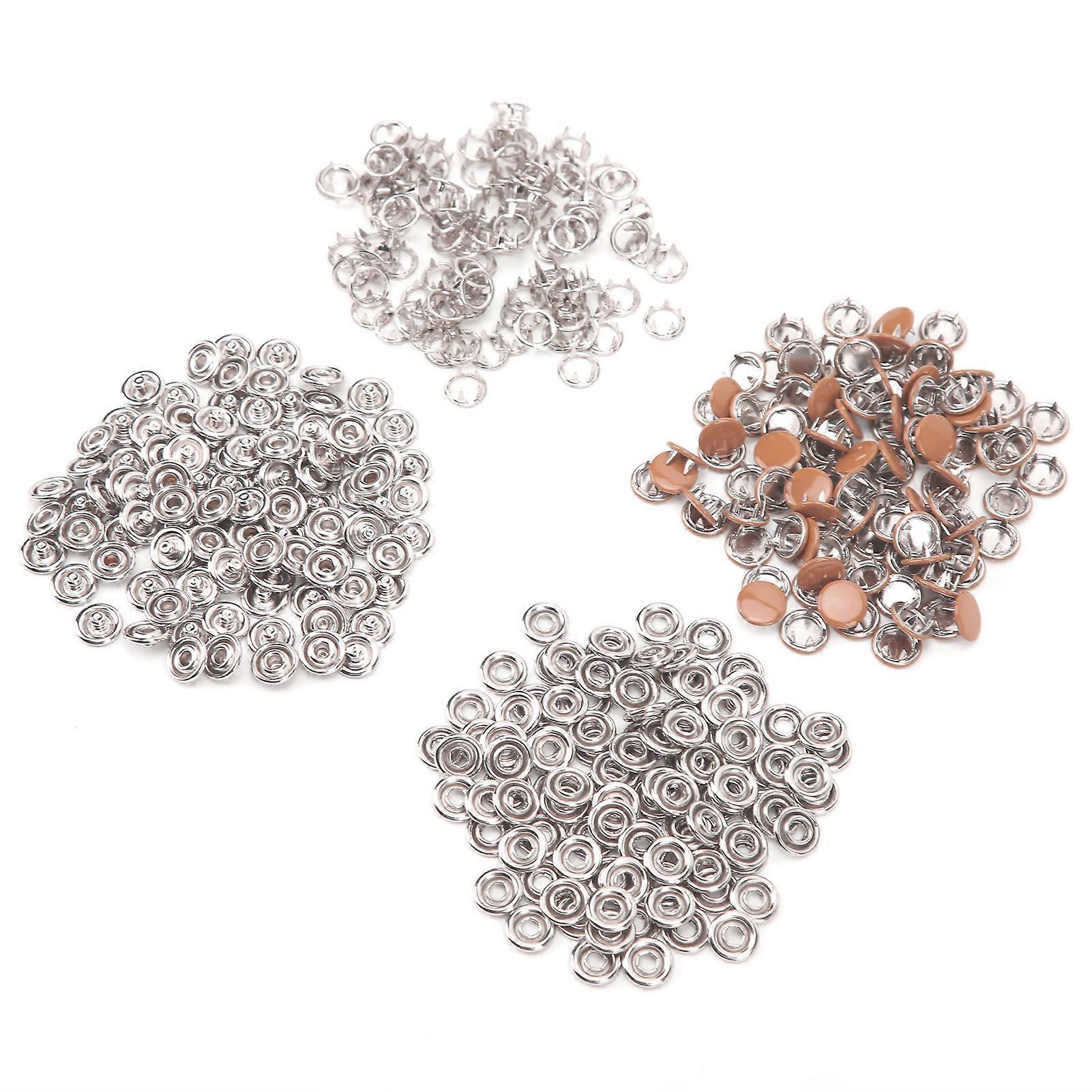 100 Sets Crimson Brass Snap Buttons with Installation Tool Set