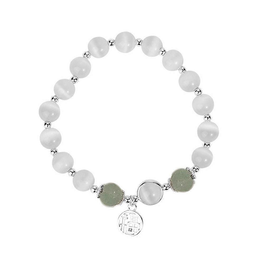 Purity Stone Braclet Cat Eye Opal Beaded Bracelet Light Blue