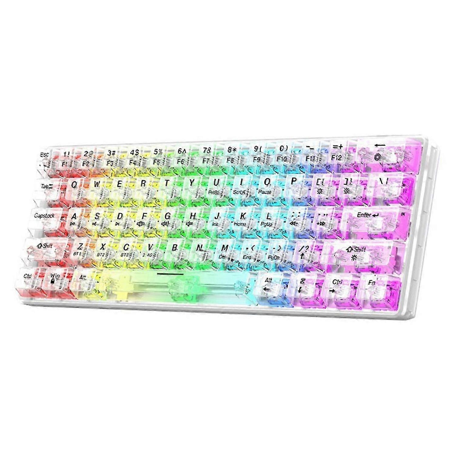 K30Pro Wireless Bluetooth Transparent Keyboard 3-Mode -White
