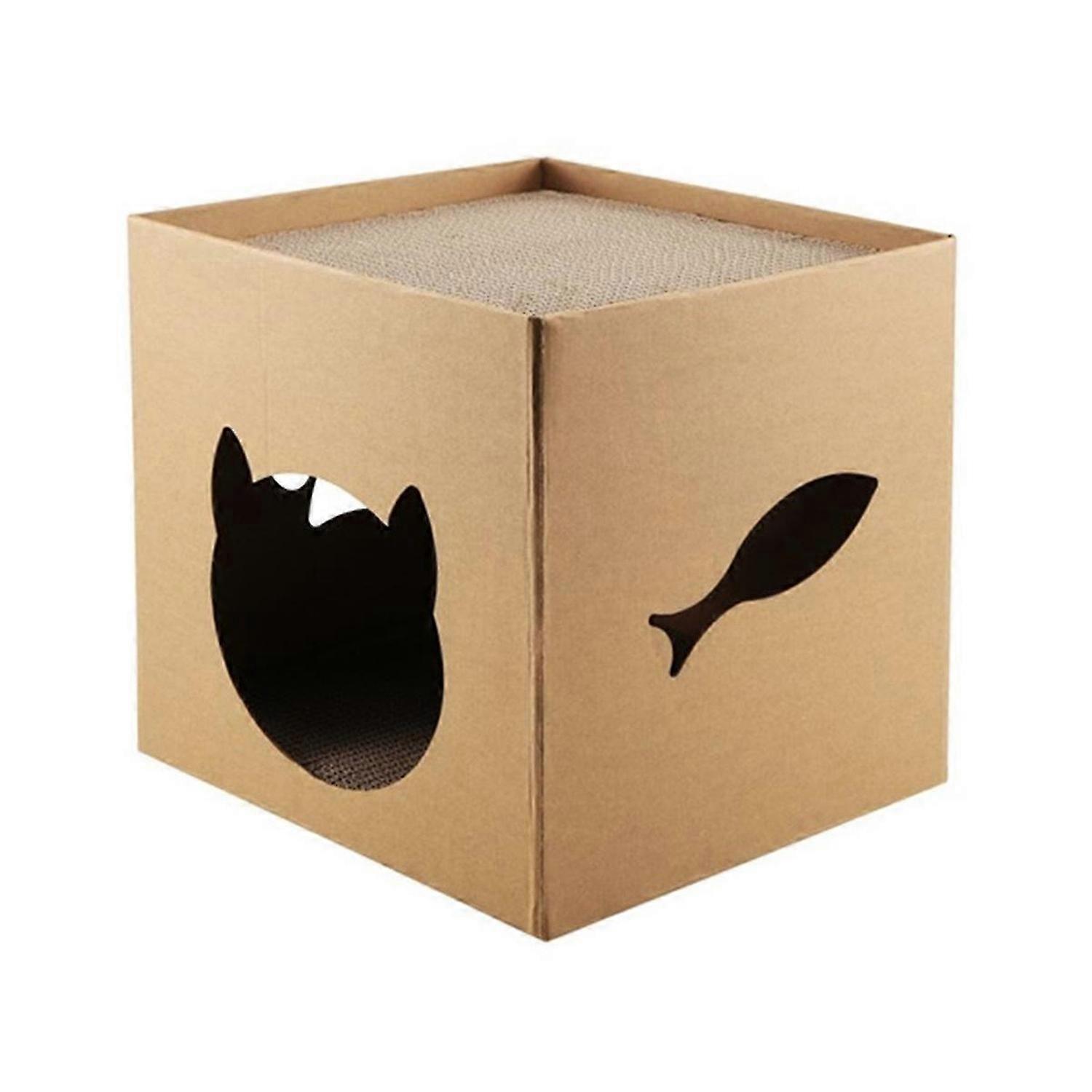 Cat Cardboard House with Scratch Pads Play & Home Decor