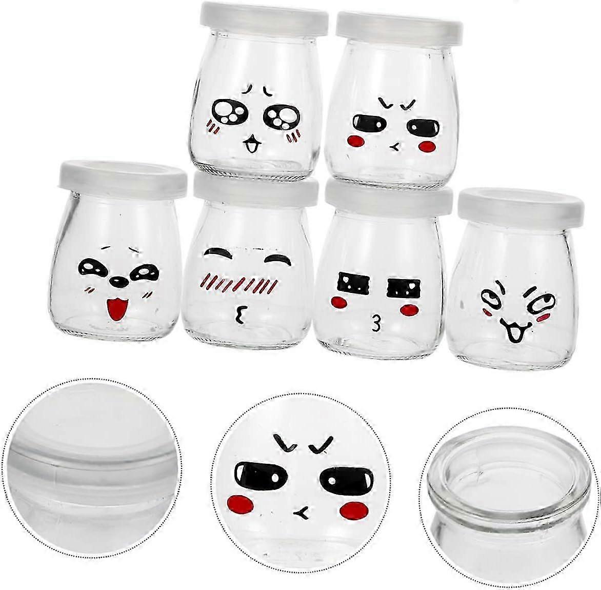 8 Pcs Reusable Yoghurt Jars Lids for Yogurt Jar Smile Jelly 2025
