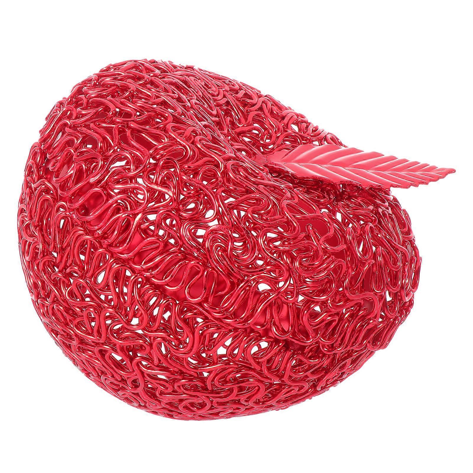 Red Aluminum Apple Storage Box for Dried Fruit with 1Pcs Desktop Jar