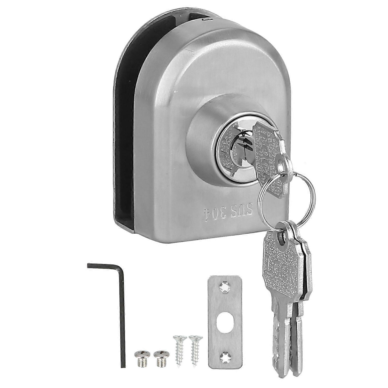 Push Sliding Gate Lock Antitheft Anti Pry Foam Pad Stainless Steel Frameless Glass Door Locks