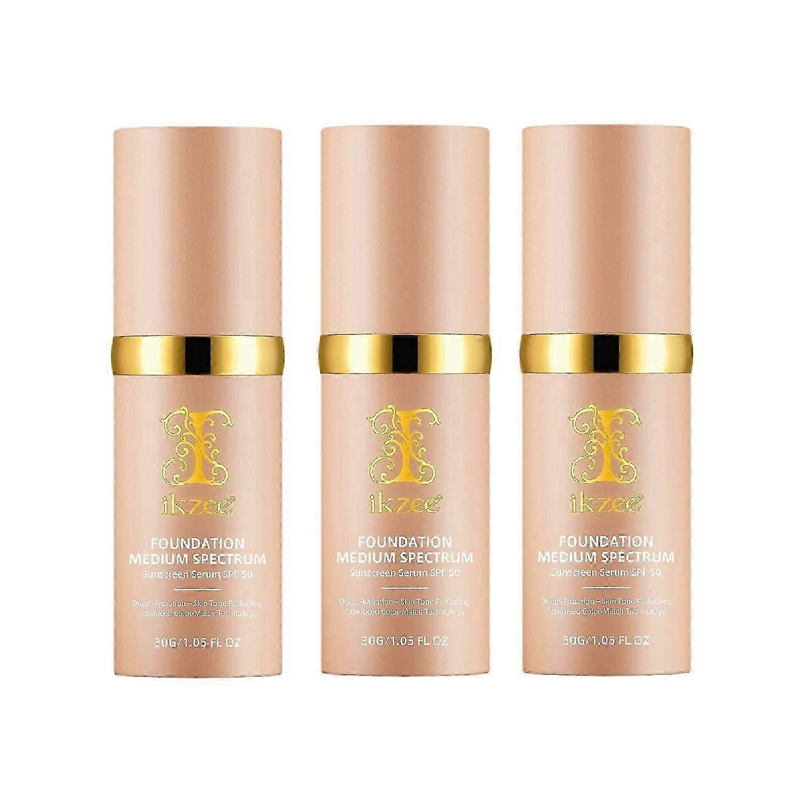 4 in 1 Foundation with SPF 50+, Hydrating Color Changing Foundation Longwearing &amp; Waterproof, Medium Spectrum for Gym, Sport, Dancing