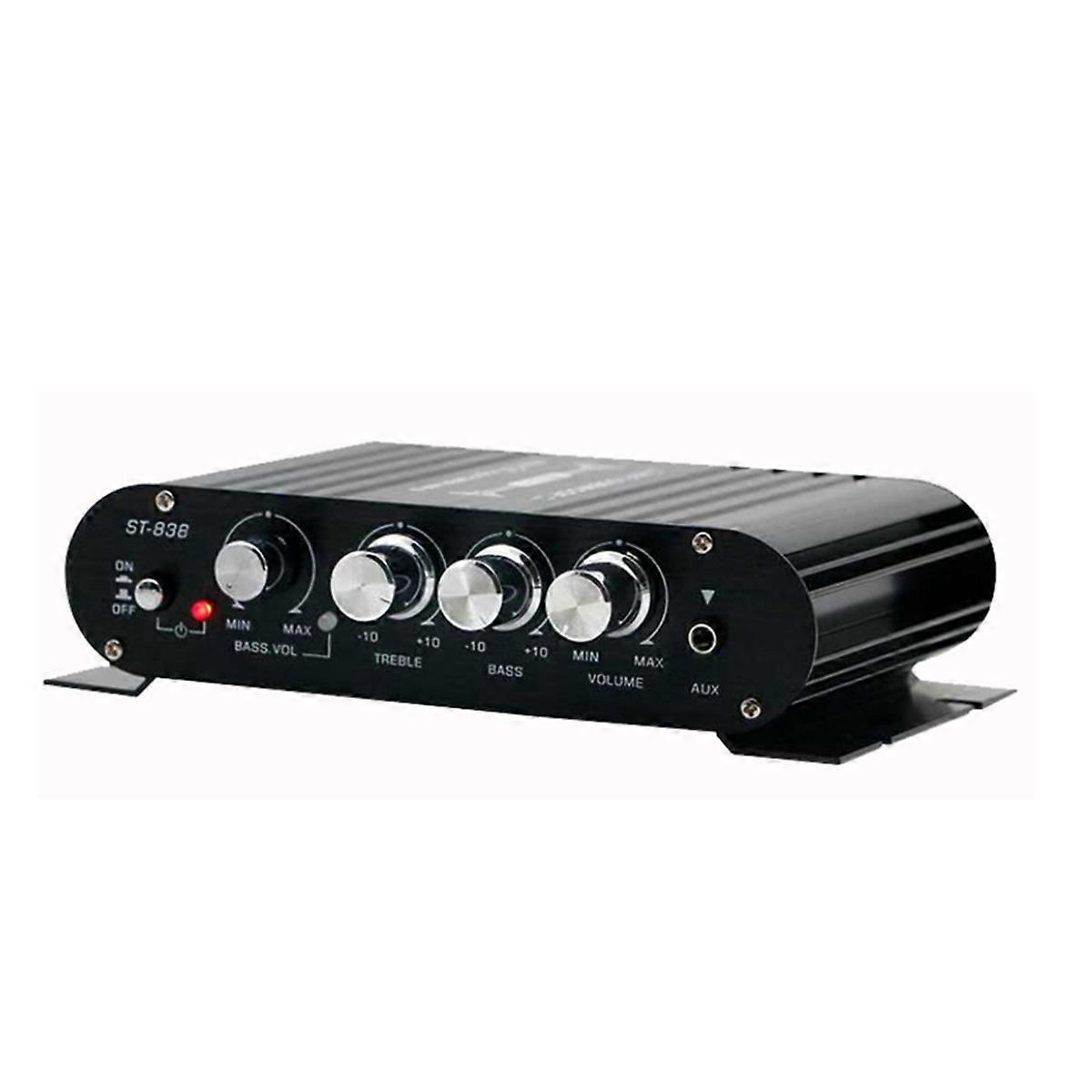 -838Home Theater Amplifiers HiFi 2.1Channel Power Amplifier Sound Car Amp Media Player Subwoofer Amplifier Bluetooth,A