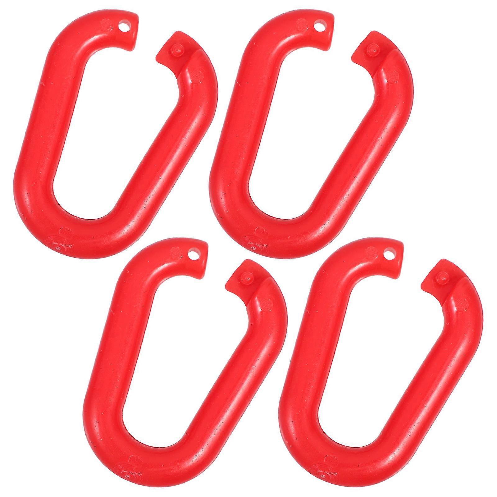 Road Cone Ring Plastic Barrier Chain Links for Parking Barrier 4Pcs Red