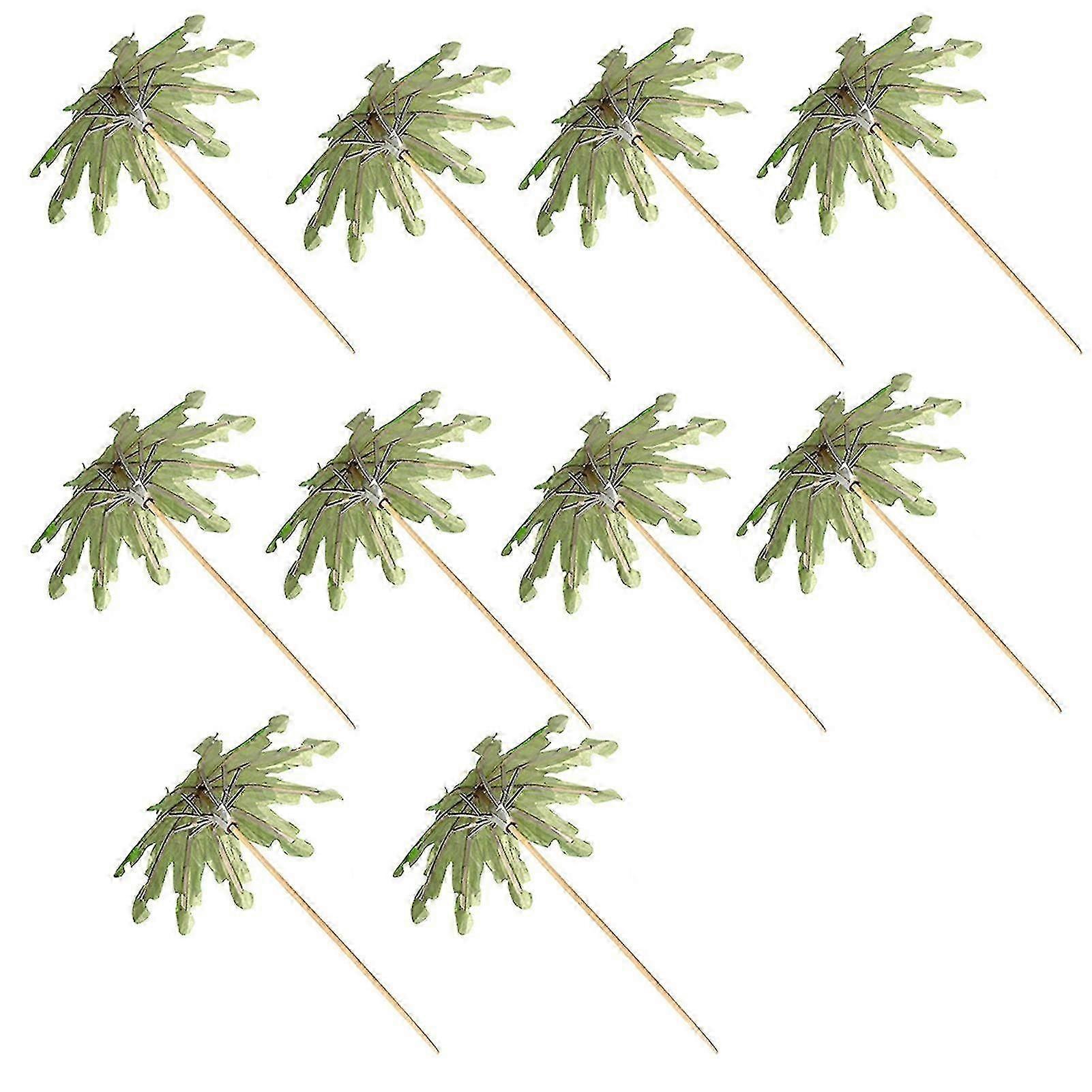 10pcs /セットフルーツトッパー使い捨てワイドアプリケーションウッドトロピカルココナッツパームツリー傘カクテルピックパーティー用品秦海