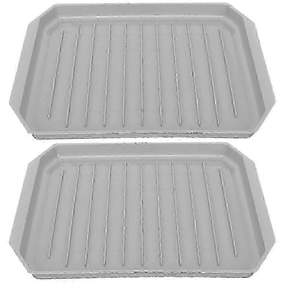 2pcs Bacon Microwave Tray Microwave Bacon Rack Baking Oven Tray Oven Bacon Plate