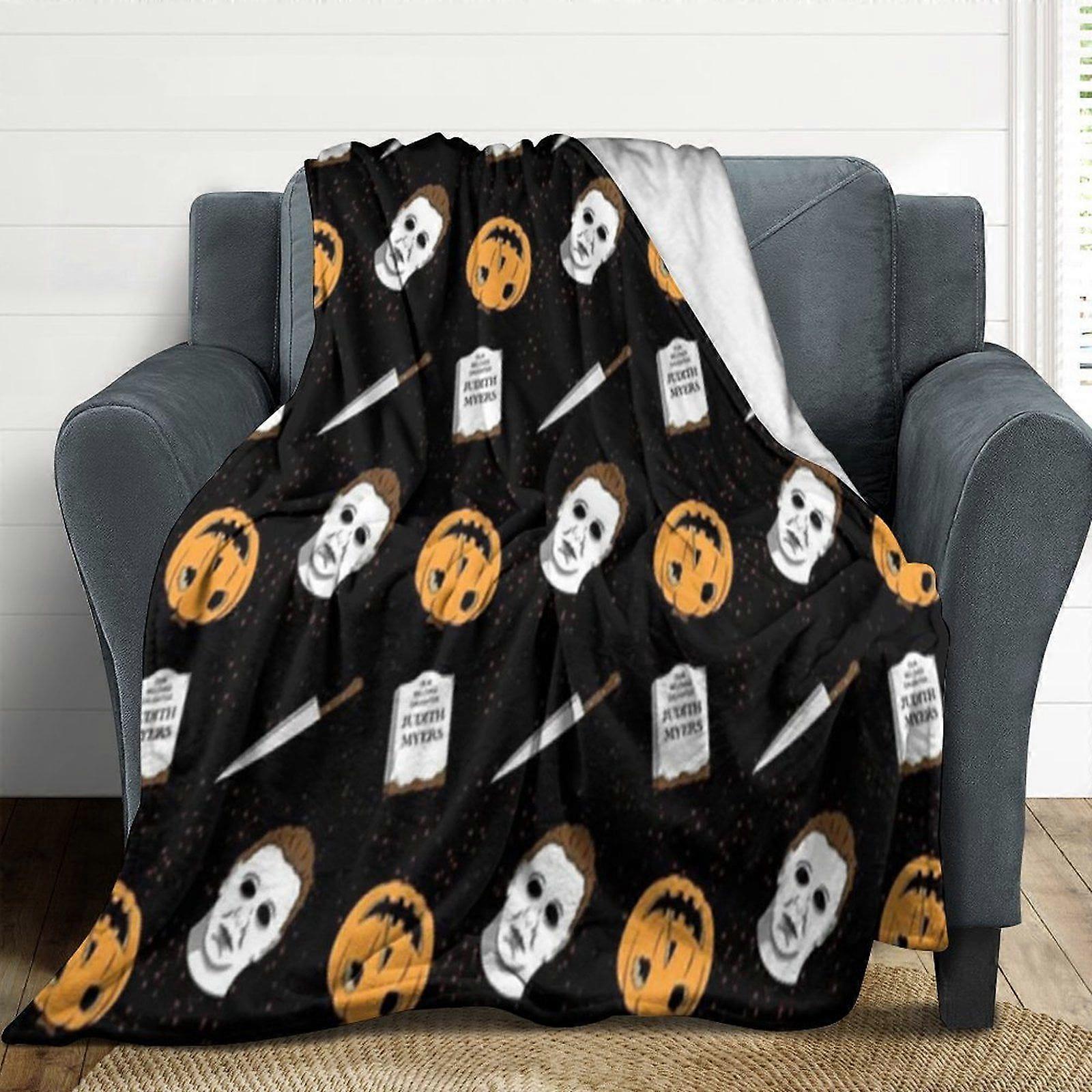 مايكل مايرز هالوين الفانيلا بطانيات لينة أفخم رمي بطانية غامضة مريحة فاخرة مكيف الهواء بطانية لغرفة النوم أريكة-w235