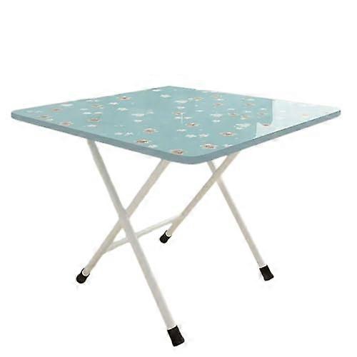 Compact Folding Dining Table 60 X 60 Cm Blue Wooden Portable for Small Spaces
