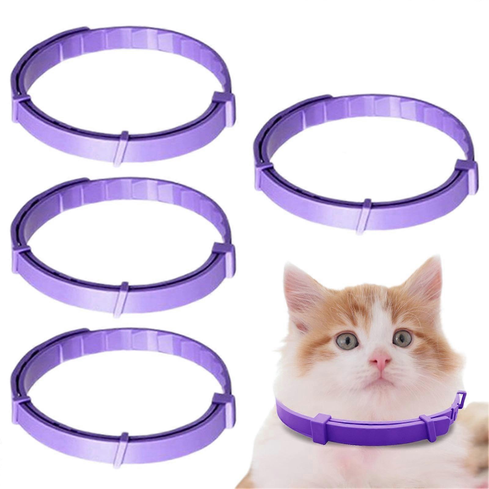 Calming Collar for Cats, Adjustable Cat Collar, 4x Stress Separation Relief Collar for Cat and Kitten