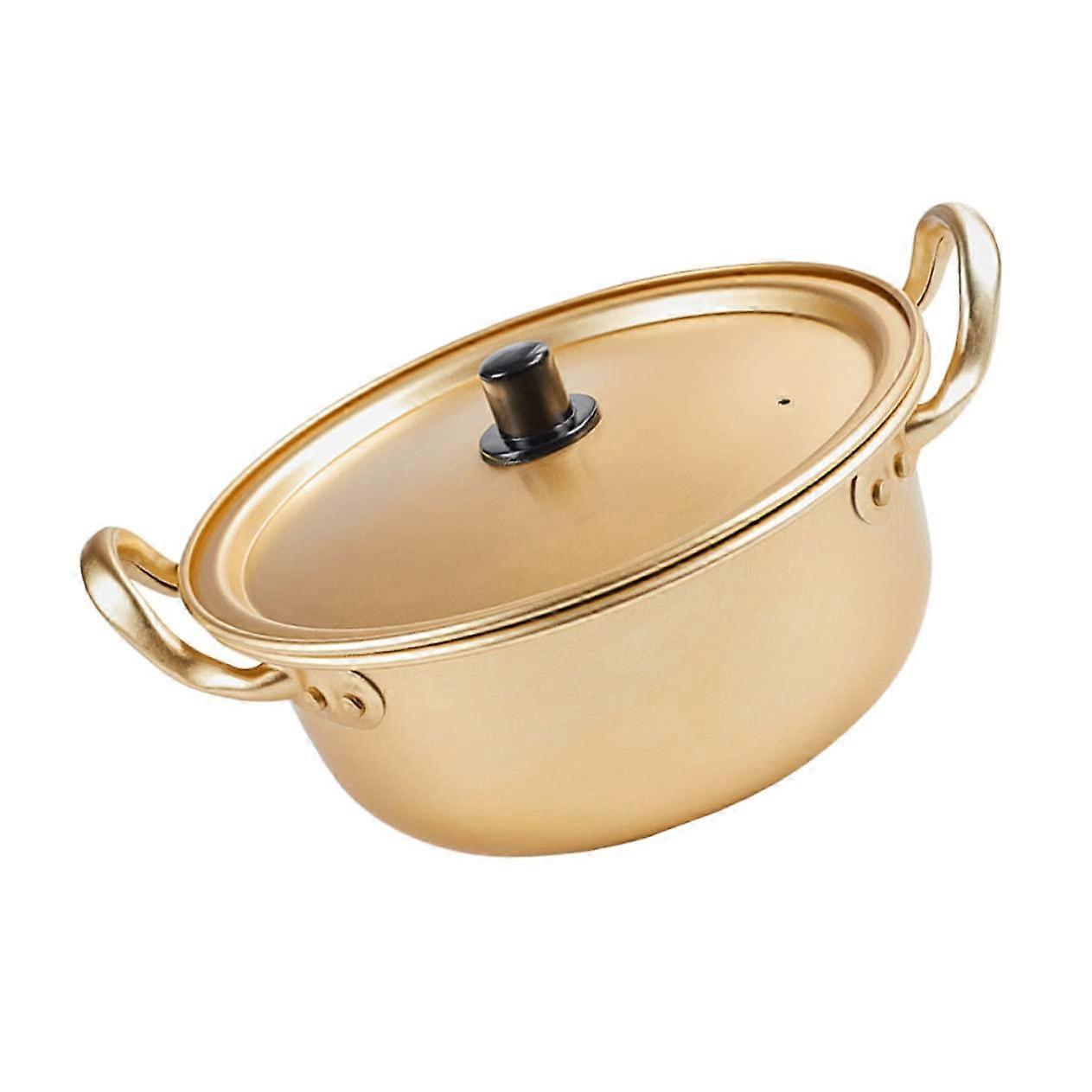 Uncoated Aluminum Noodle Pan With DoubleHandle Design, Even Heating, 18x18 cm, Camping Kitchen Cookware, Easy to Clean