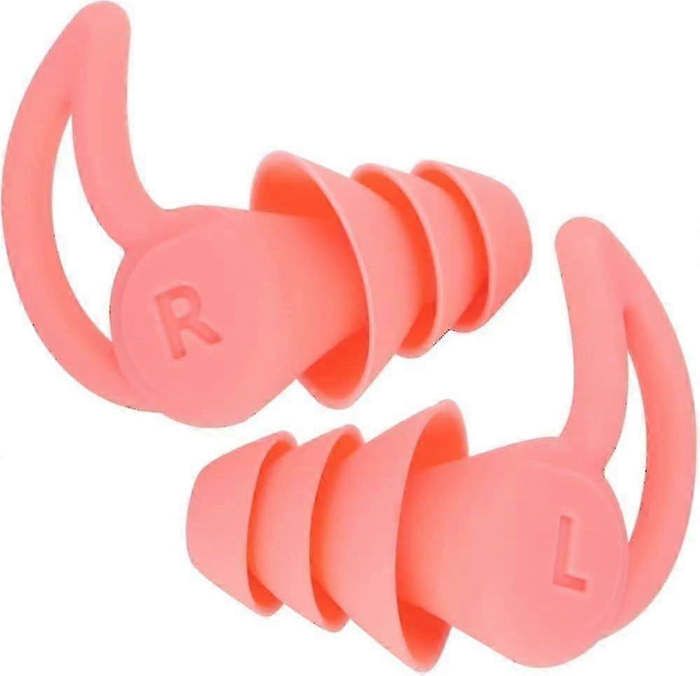 Reusable Noise Cancelling Earplugs for Sleeping, Traveling, Working and Reading 1 Pair Soft Silicone Reusable (Pink) hwy