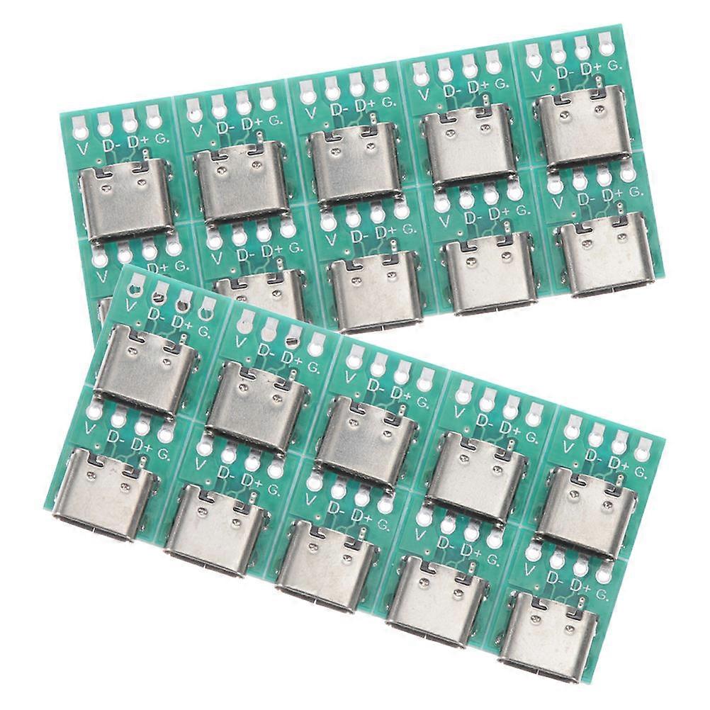 USB C Female Connector Board Adapter Converter for Cable Repair Multi Material 20Pcs