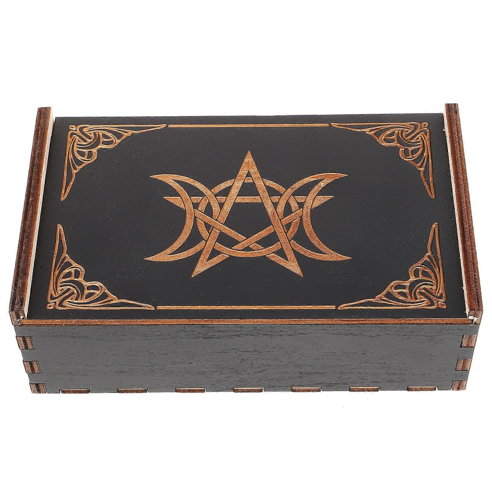 Wooden Gaming Card Organizer For Collectors And Gamers With Simple Style 15.00X9.00X5.00CM Black Ample Space 1Set