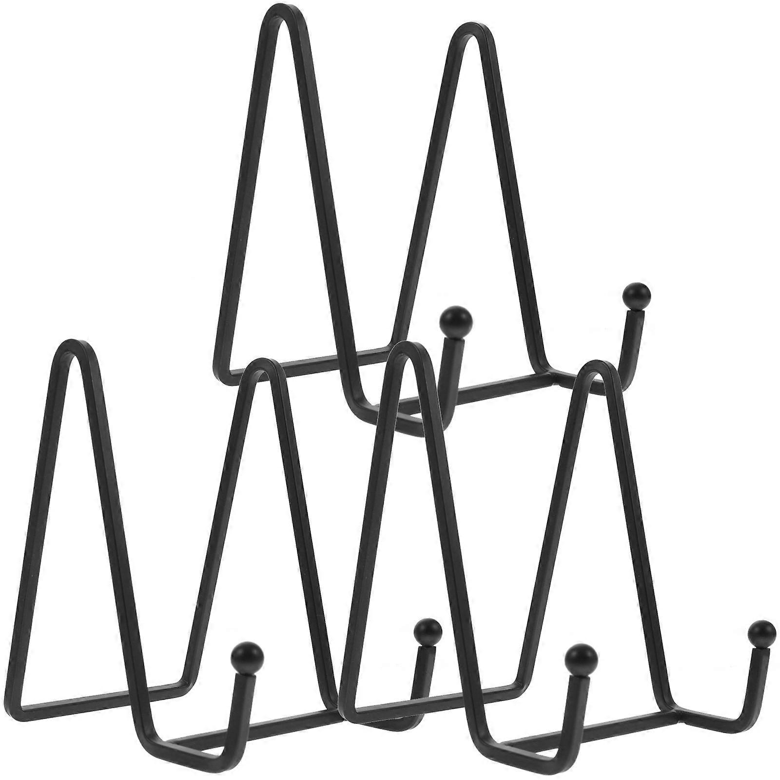 Elegant Design Black Iron Easel Display Stand 12Pcs for Tabletop Photo Frames and Collections with Optimal Size for Home Decor and Shop Displays