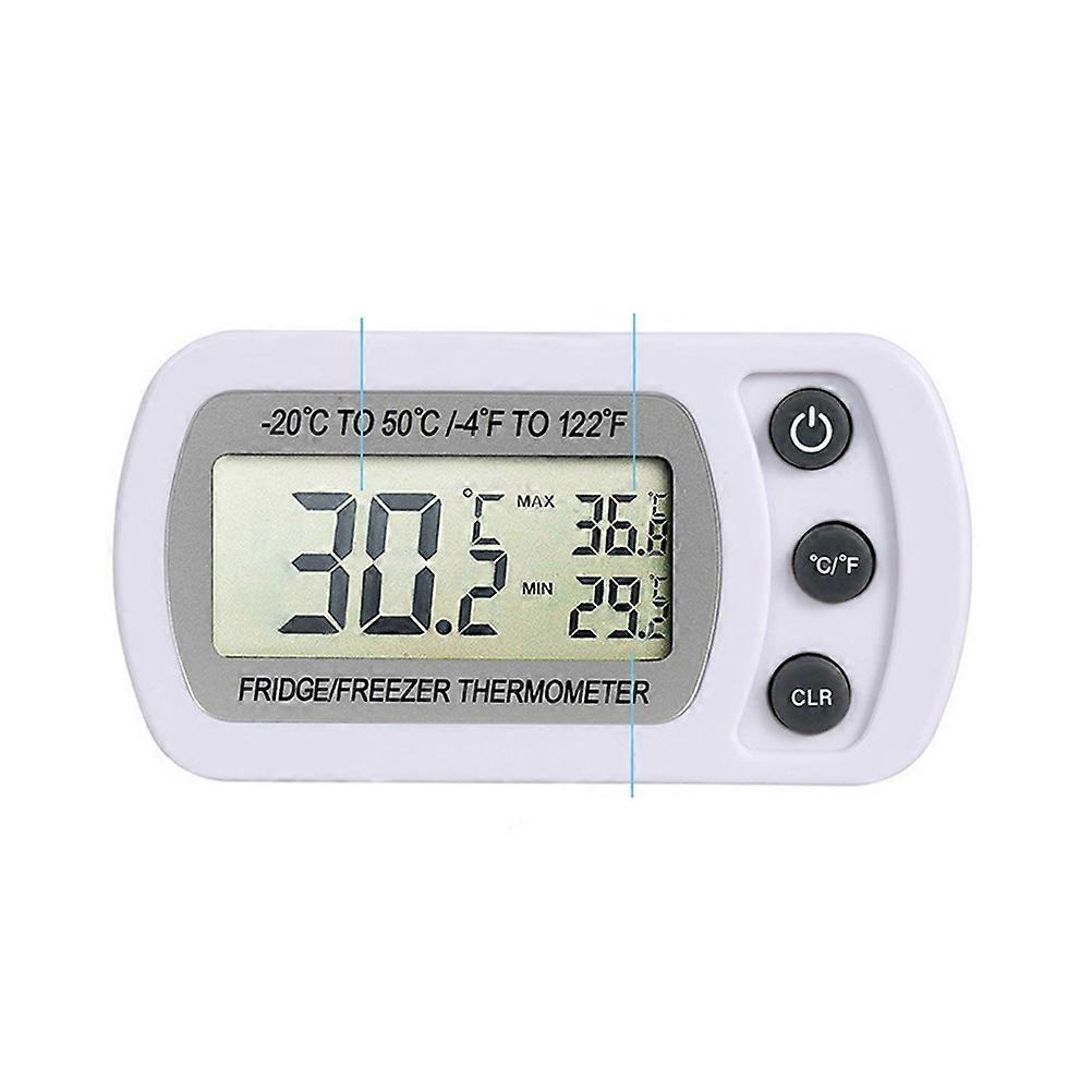 Digital Lcd Refrigerator Temperature Monitor Waterproof With Hook For Fridge And Freezer 1Pcs