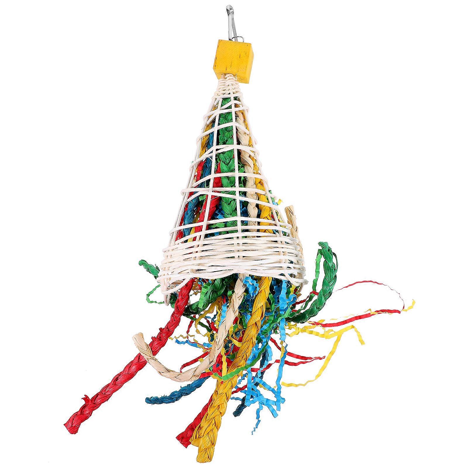 Bird Chewing Toy Foraging Plaything Multi Wood 1Set