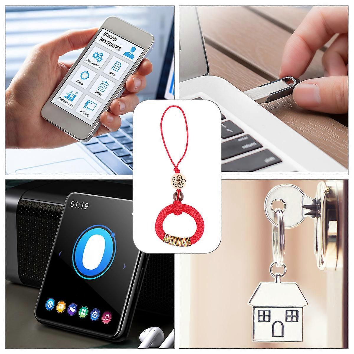Finger Circle for Phone Hand-Woven Ring Strap for Mobile Use Red