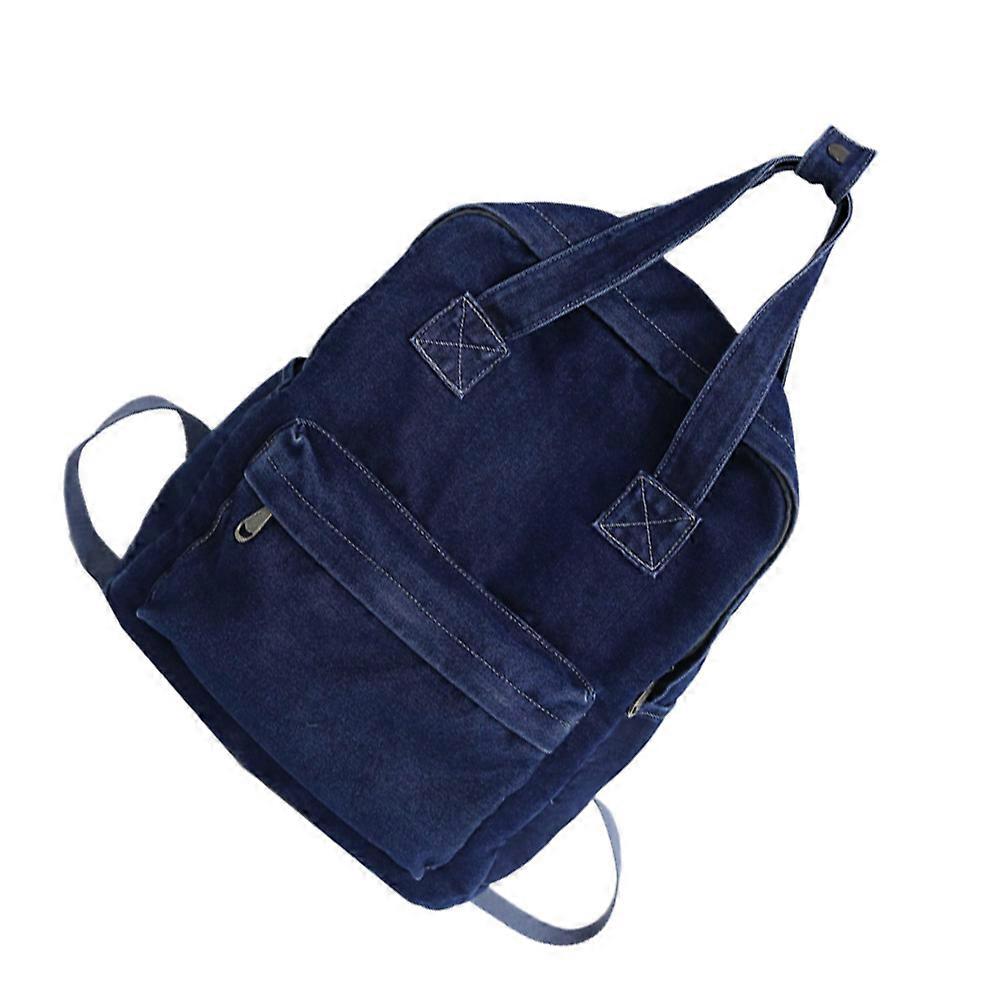 Denim Backpack High Capacity Storage Bag for Students 30x11x36cm