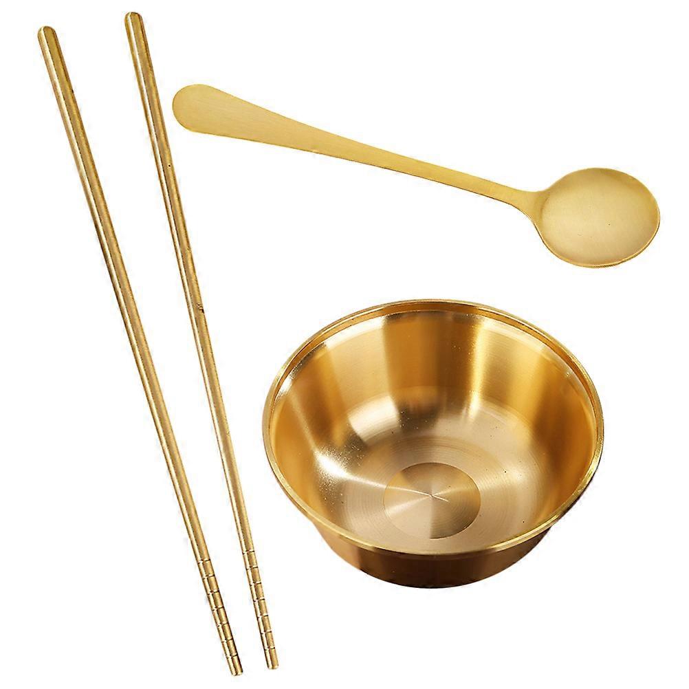 Brass Fruit Bowl for Kitchen Use with 5Sets Serving Tableware
