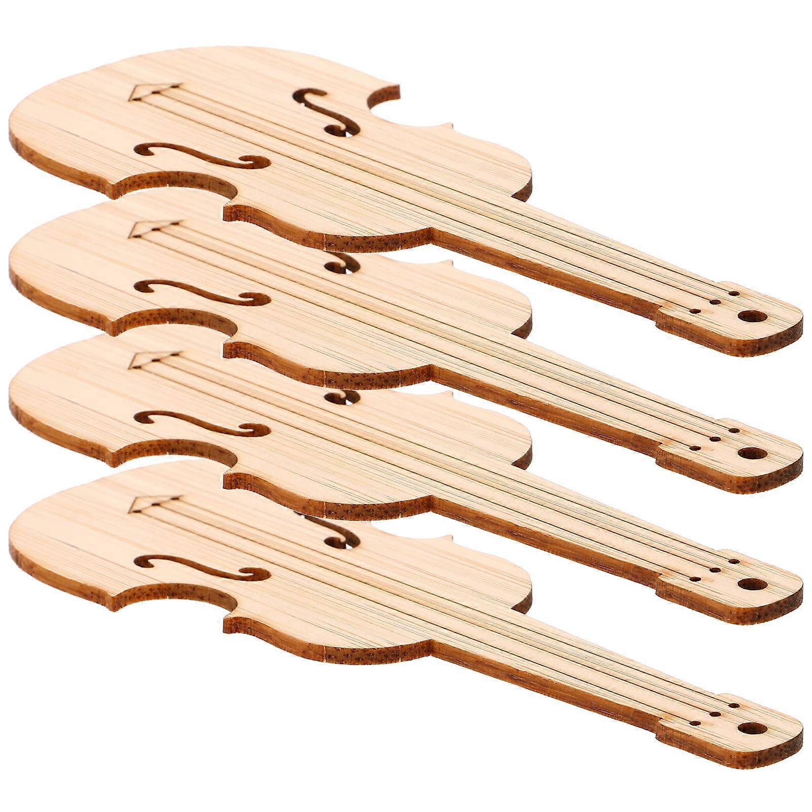 Musical Instrument Bookmark Bamboo for Decoration 20Pcs Blank Bookmarks