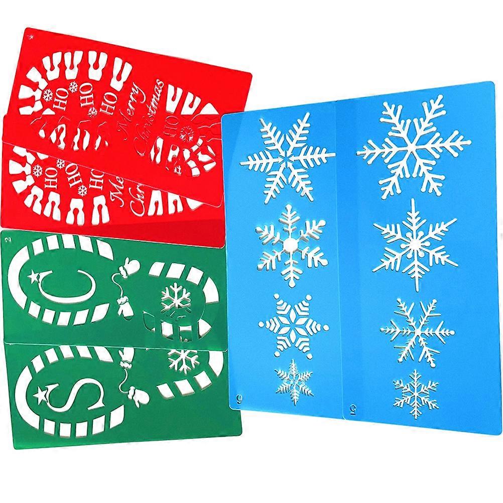 Christmas Decoration Stencils For Artists Featuring Durable PET Material In Assorted Color In 6Pcs