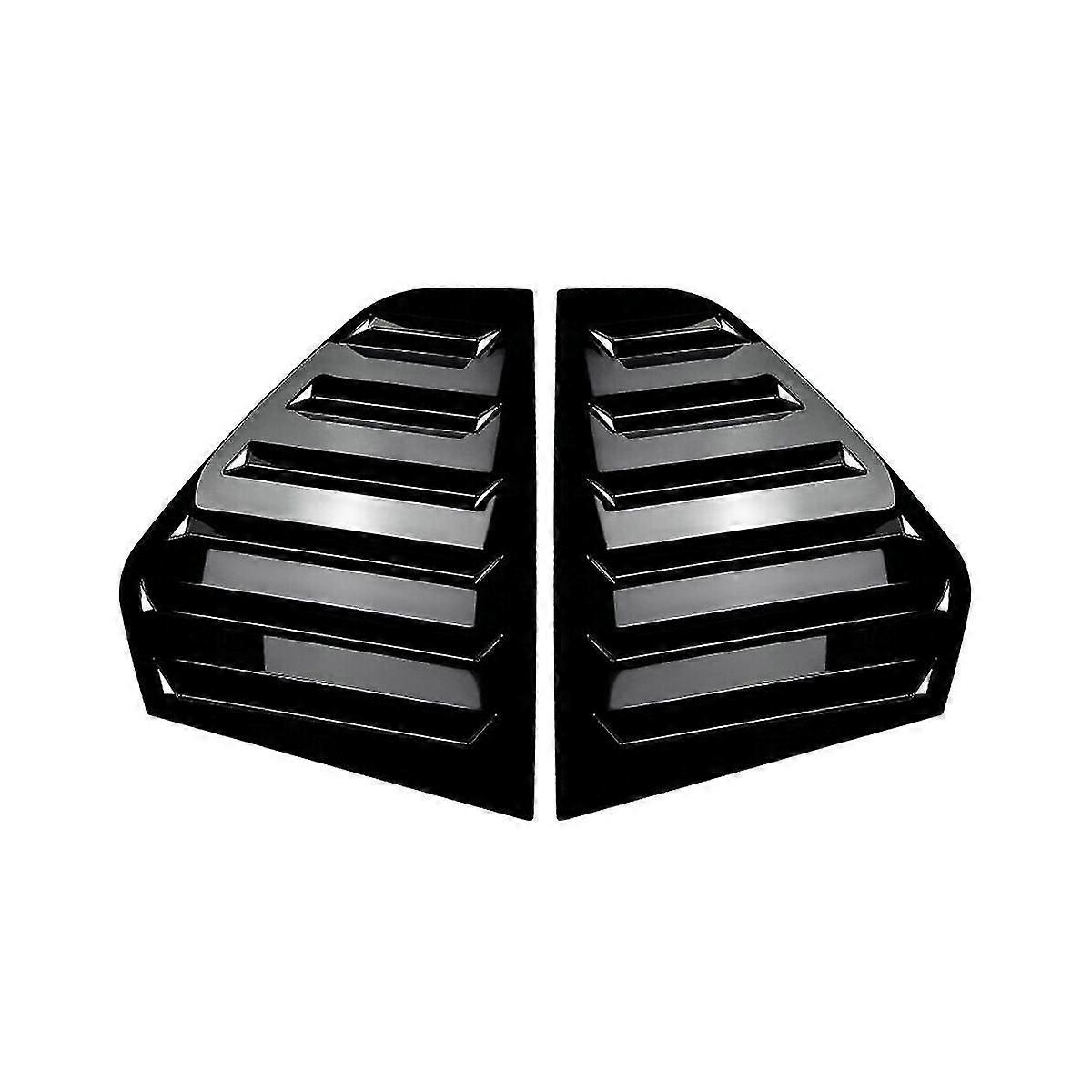 Bright Black Rear Side Vent Quarter Window Louver Shutter Cover Trim For Mk8 2020 2021 2023
